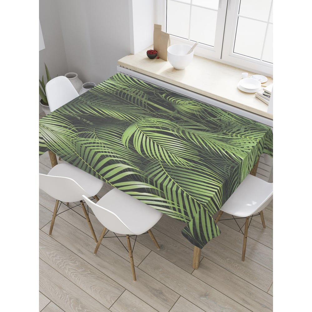 Изображение товара Прямоугольная скатерть JoyArty из сатена Листья папоротника 120x145