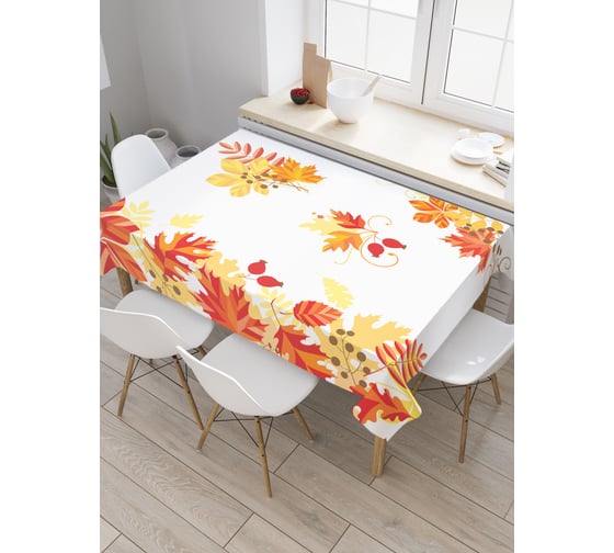 Изображение товара Прямоугольная скатерть JoyArty Листья осени из сатена tc_37658_120x145