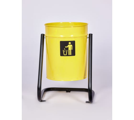 Изображение товара Урна уличная металлическая ПРОФМЕТСТИЛЬ желтая с креплением в асфальт 634