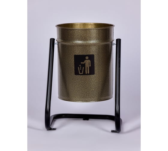 Изображение товара Урна уличная металлическая ПРОФМЕТСТИЛЬ бронза с креплением в асфальт 636