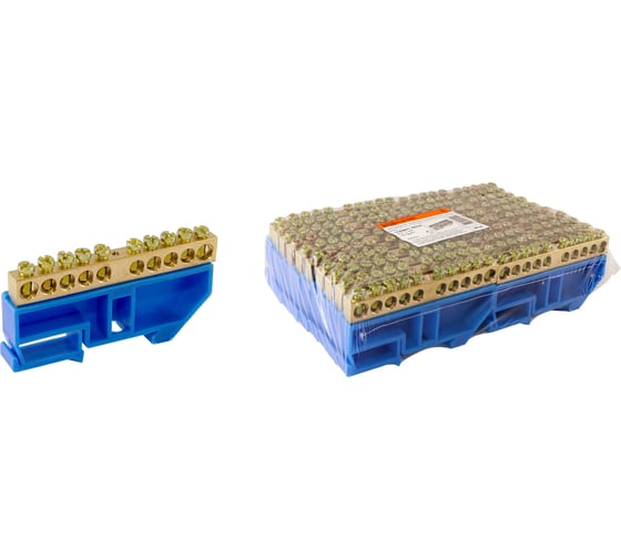 Изображение товара N нулевая шина TDM ELECTRIC с изолятором на DIN-рейку 8x12мм стойка бол. 10 групп SQ0801-0032