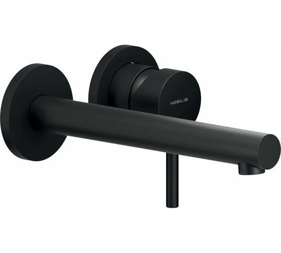 Изображение товара Смеситель для раковины NOBILI LIVE настенный на 2 отв.,матовый черный LV00499/1BM 00000106627