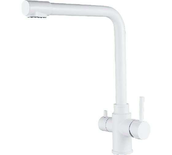 Изображение товара Смеситель для кухни OUTE белый, однорычажный, с отдельным выходом под фильтр, с аэратором T60303BK