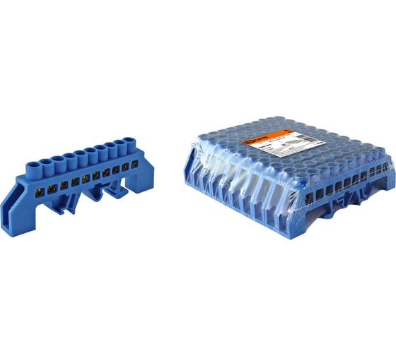 Изображение товара Шина TDM ELECTRIC N нулевая в изоляторе на DIN-рейку 8x12мм 10 групп SQ0801-0078