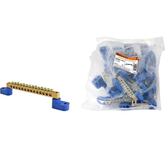 Изображение товара Шина TDM ELECTRIC N нулевая 6х9мм на двух угл. изоляторах 14 групп SQ0801-0035