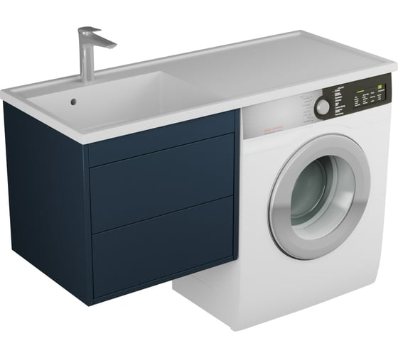 Изображение товара Тумба Veneciana Nera 55 под умыв-к "Magenta 1200" R/L и стир.маш., с 2-мя ящ., подвес, индиго 55524
