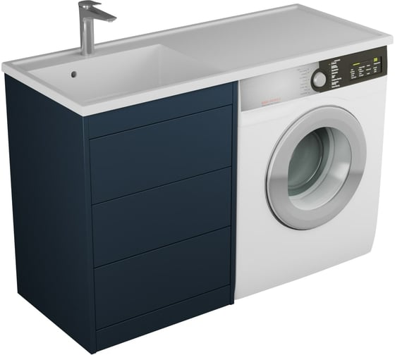 Изображение товара Тумба Veneciana Nera 55 под умыв-к "Magenta 1200" R/L и стир.маш., с 3-мя ящиками индиго 55526