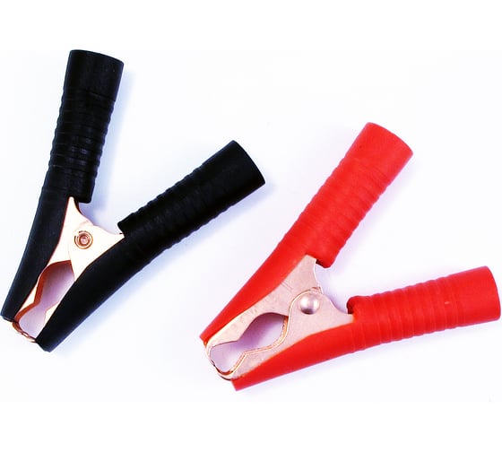 Изображение товара Комплект зажимов "крокодил" Вымпел 90 мм (красный + черный) 5257