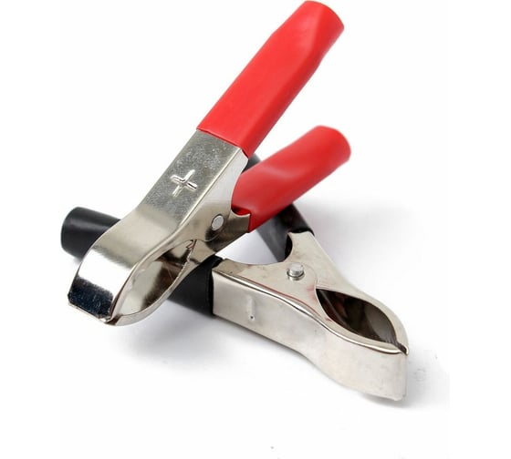 Изображение товара Комплект зажимов "крокодил" Вымпел 75 мм (красный + черный) 5255