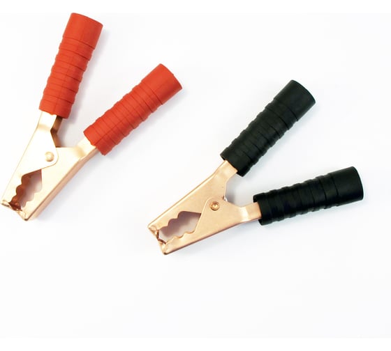 Изображение товара Комплект зажимов "крокодил" Вымпел 140 мм (красный + черный) 5258