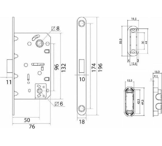 Изображение товара Магнитная защелка под поворотную кнопку PALIDORE пластиковая (С/У) L3090 РС хром блестящий 98760336