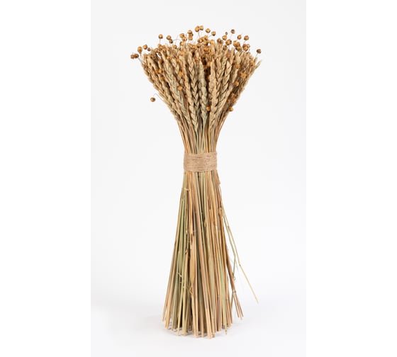 Изображение товара Коробка 6 букетов Стильный Дом букет спельты и льна, h 500 мм 65112