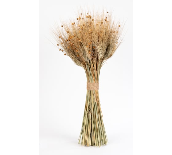 Изображение товара Коробка 6 букетов Стильный Дом букет из пшеницы и льна  h 50 см 65122