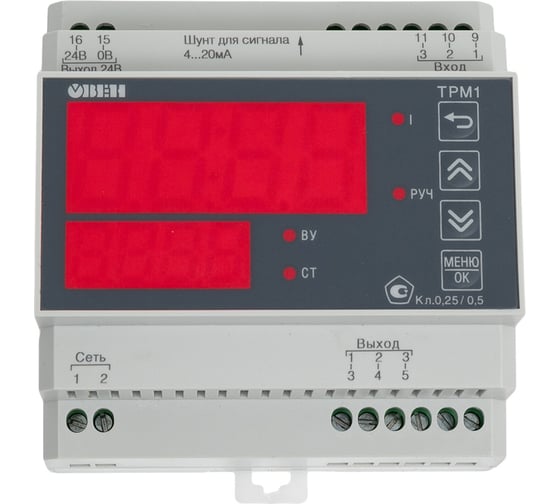 Изображение товара Микропроцессорный измеритель-регулятор ОВЕН ТРМ1-Д.У2.Р, арт. 00000 111868