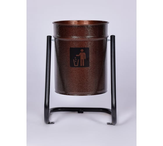 Изображение товара Урна уличная ПРОФМЕТСТИЛЬ металлическая, коричневая, с креплением в асфальт 631