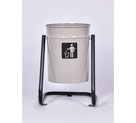 Изображение товара Урна уличная ПРОФМЕТСТИЛЬ металлическая, серая, с креплением в асфальт 632