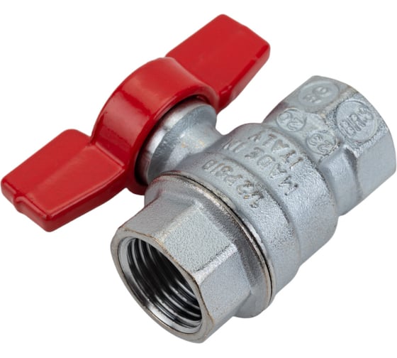 Изображение товара Шаровой кран Giacomini R851, 1/2, ВВ, ручка-бабочка красная, хромированный R851X023