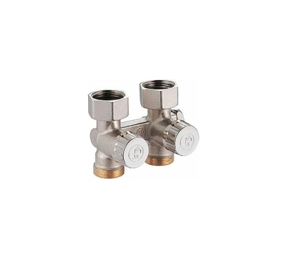 Изображение товара Комплект нижнего подключения Giacomini 1/2"Mx3/4"E, прямой, для двухтрубных систем R387X012