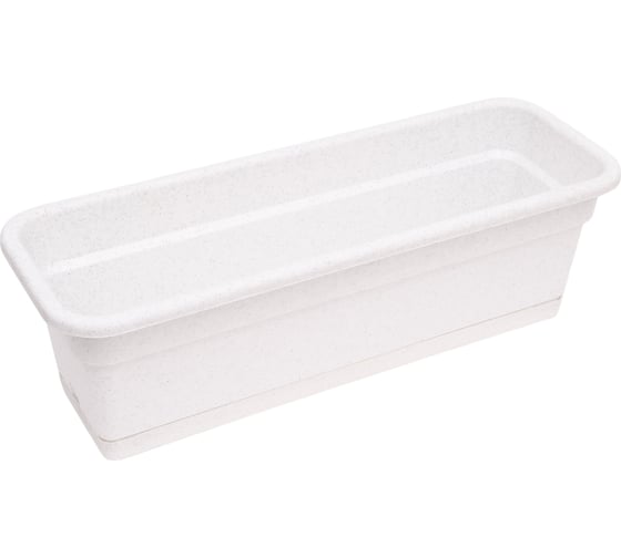 Изображение товара Балконный ящик Осколпласт с поддоном, мраморный 006-01