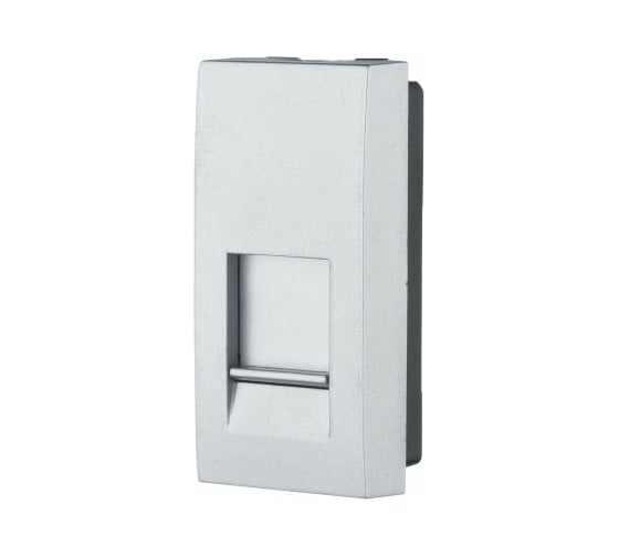 Изображение товара Накладка для телефонной/компьютерной розетки LK Studio RJ. 45x22.5мм серебристый металлик LK45 853103-1