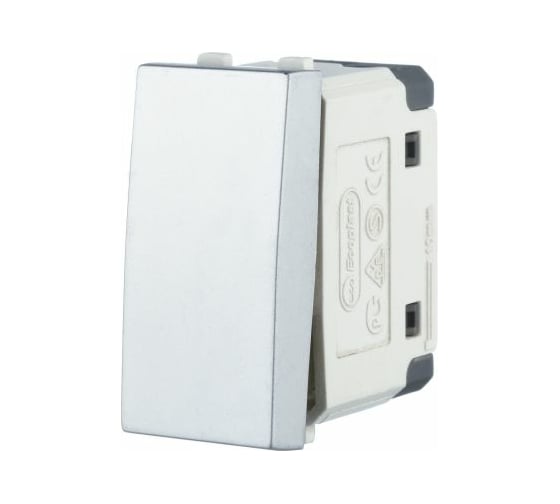 Изображение товара 1-клавишный выключатель LK Studio 45x22.5 (сх.1) 16 A. 250 B серебристый металлик LK45 850103-1