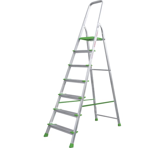 Изображение товара Алюминиевая стремянка Новая Высота PRO 1х7 ступеней, Max нагр. 180 кг, 2К башмаки, 2117107