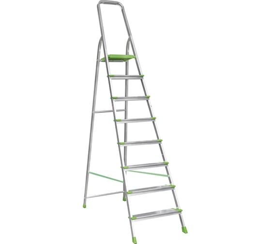 Изображение товара Алюминиевая стремянка Новая Высота PRO 1х8 ступеней, Max нагр. 180 кг, 2К башмаки, 2117108