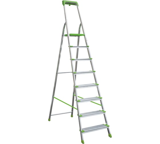 Изображение товара Алюминиевая стремянка Новая Высота с органайзером, 1х8 ступеней, PRO, 2К башмаки 2118108