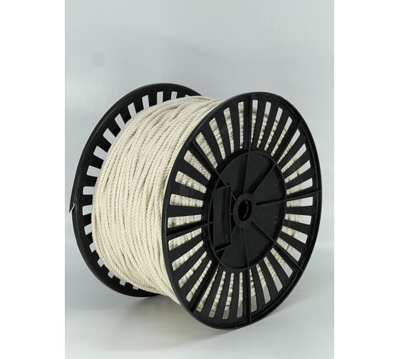 Изображение товара Декоративная хлопковая веревка truEnergy крученая, 5 мм, катушка 300 м 12427