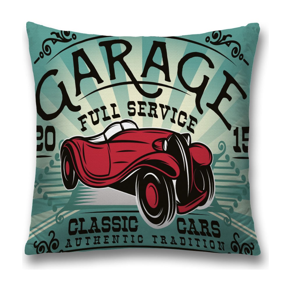 Изображение товара Декоративная наволочка JoyArty 45x45 см полиэстер с молнией, Черный Красный Бирюзовый