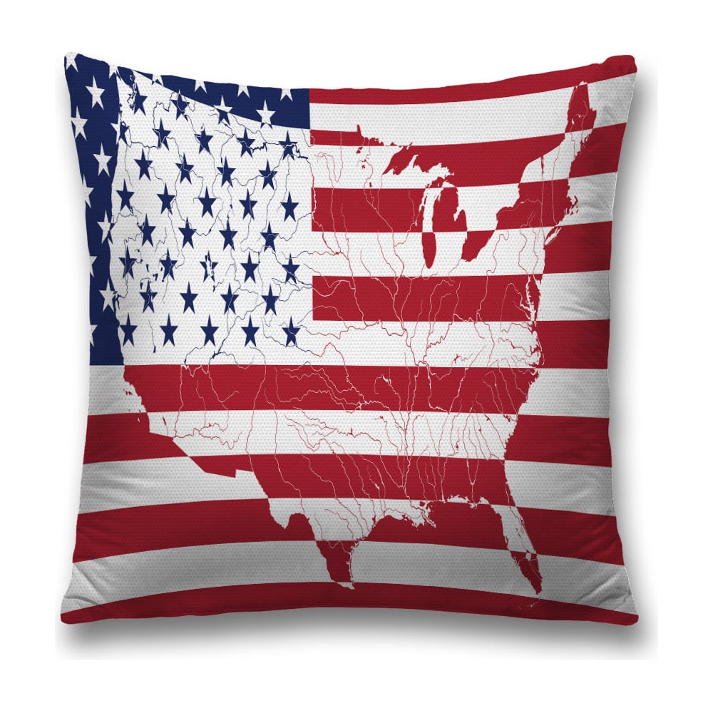 Изображение товара Декоративная наволочка JoyArty 45х45 см с молнией синий и красный