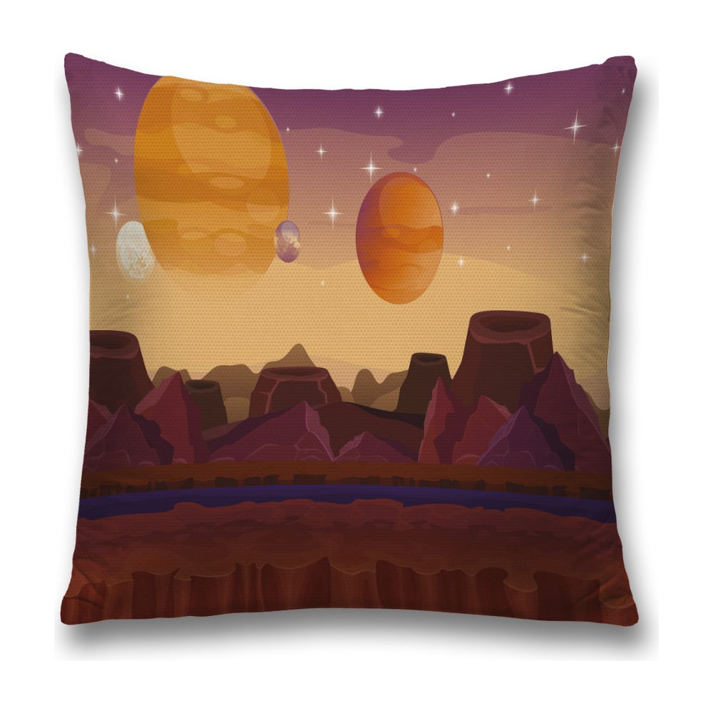 Изображение товара Декоративная наволочка JoyArty 45x45 см яркие цвета фиолетовый бордовый оранжевый