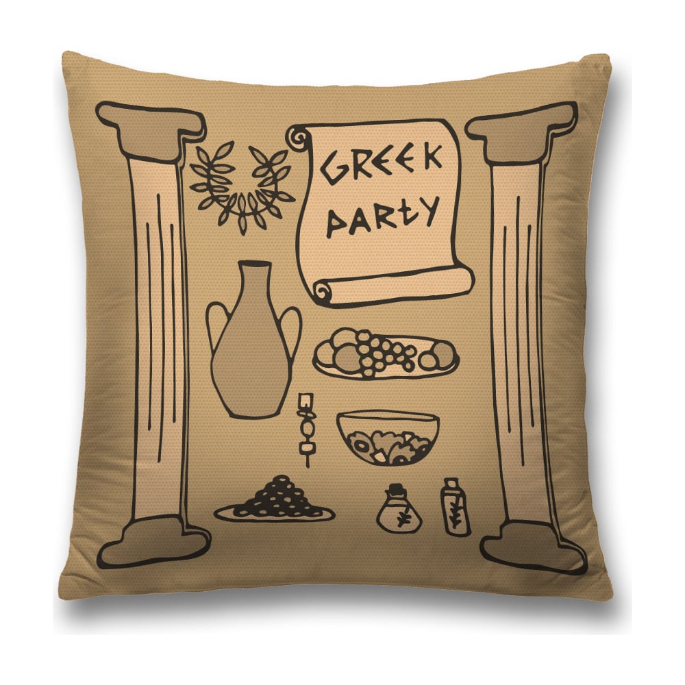 Изображение товара Декоративная наволочка JoyArty sl_58606 светло-коричневая, черная, серая