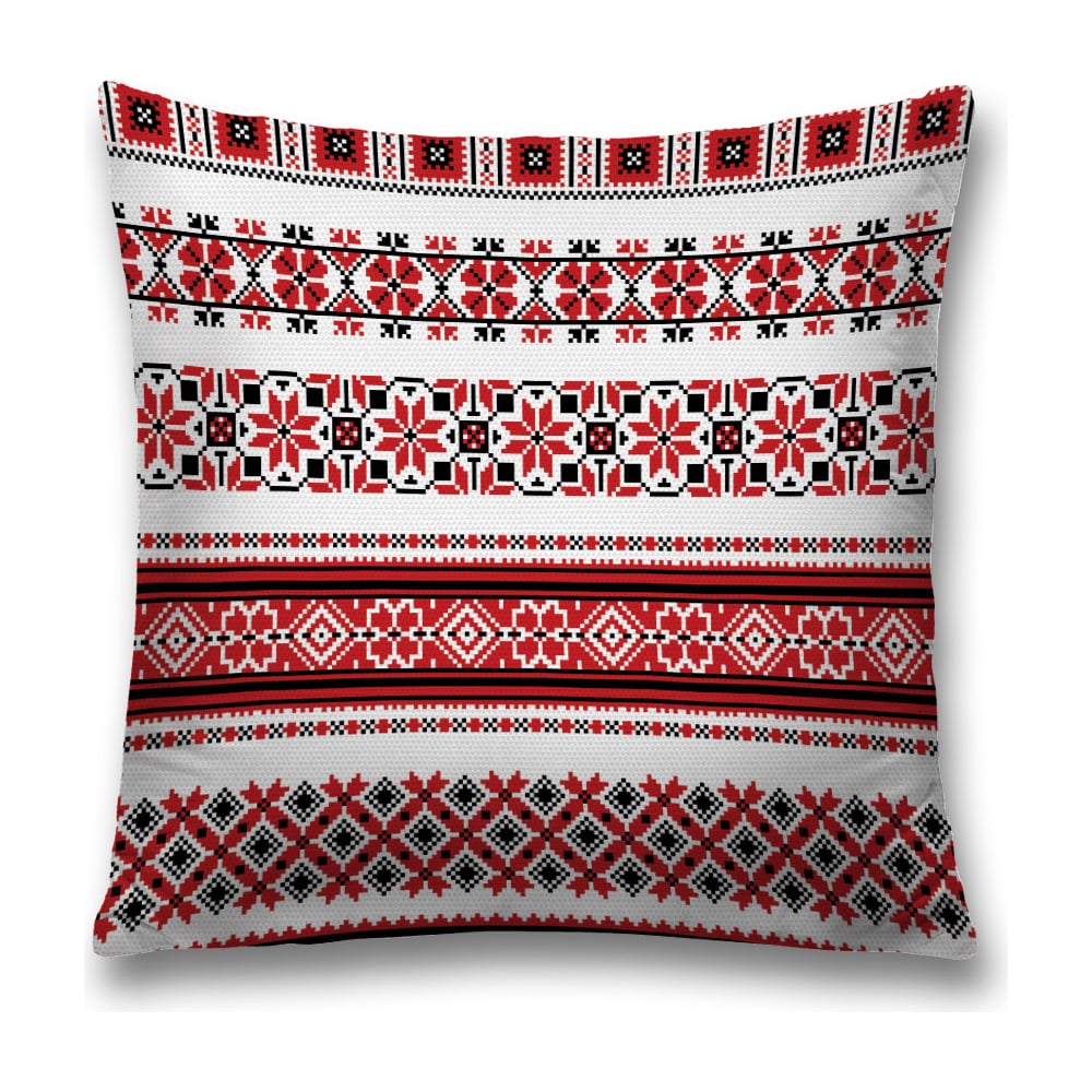 Изображение товара Декоративная наволочка JoyArty 45х45 см из полиэстера с молнией черный красный серый