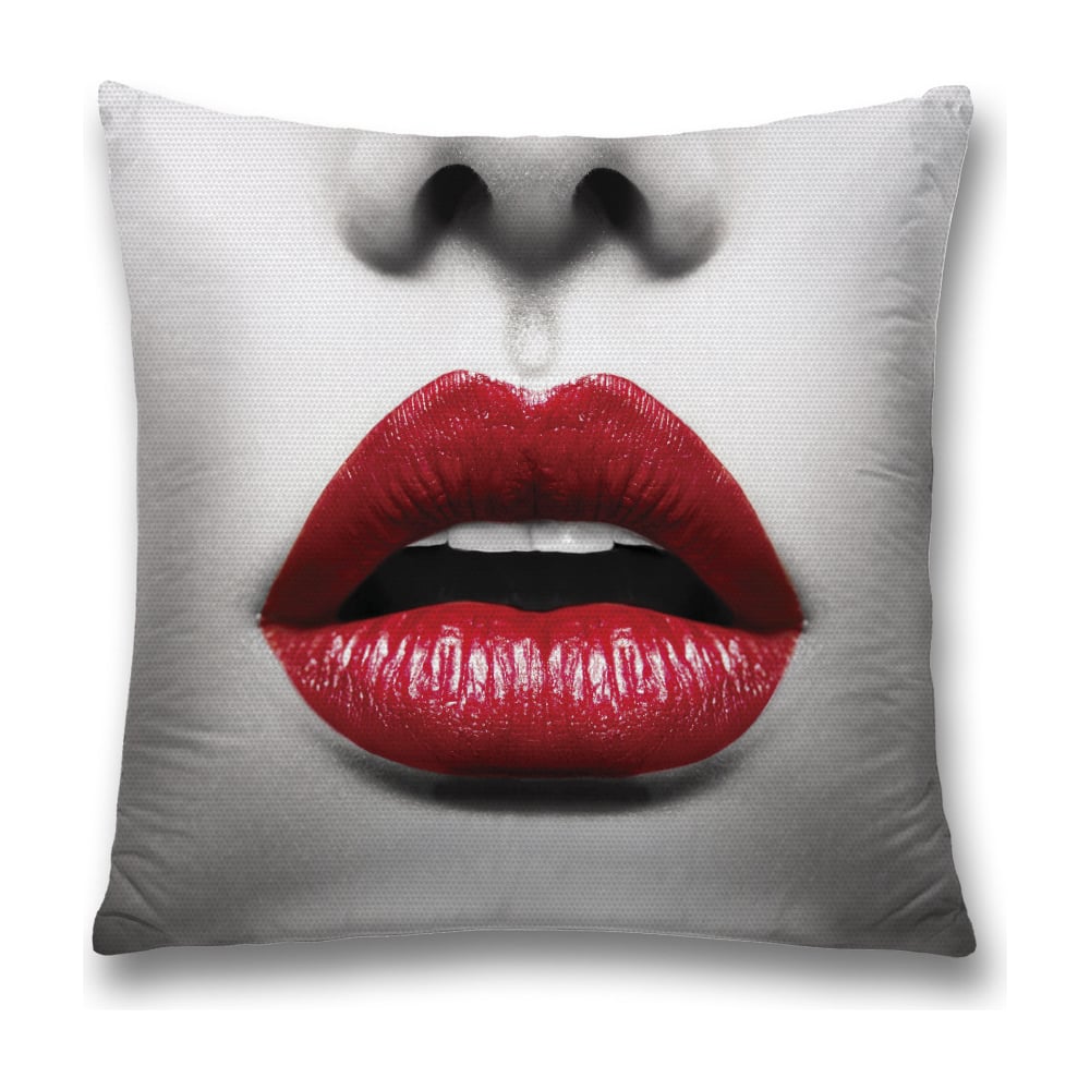 Изображение товара Декоративная наволочка JoyArty 45х45 см, полиэстер, молния, черный, красный, серый