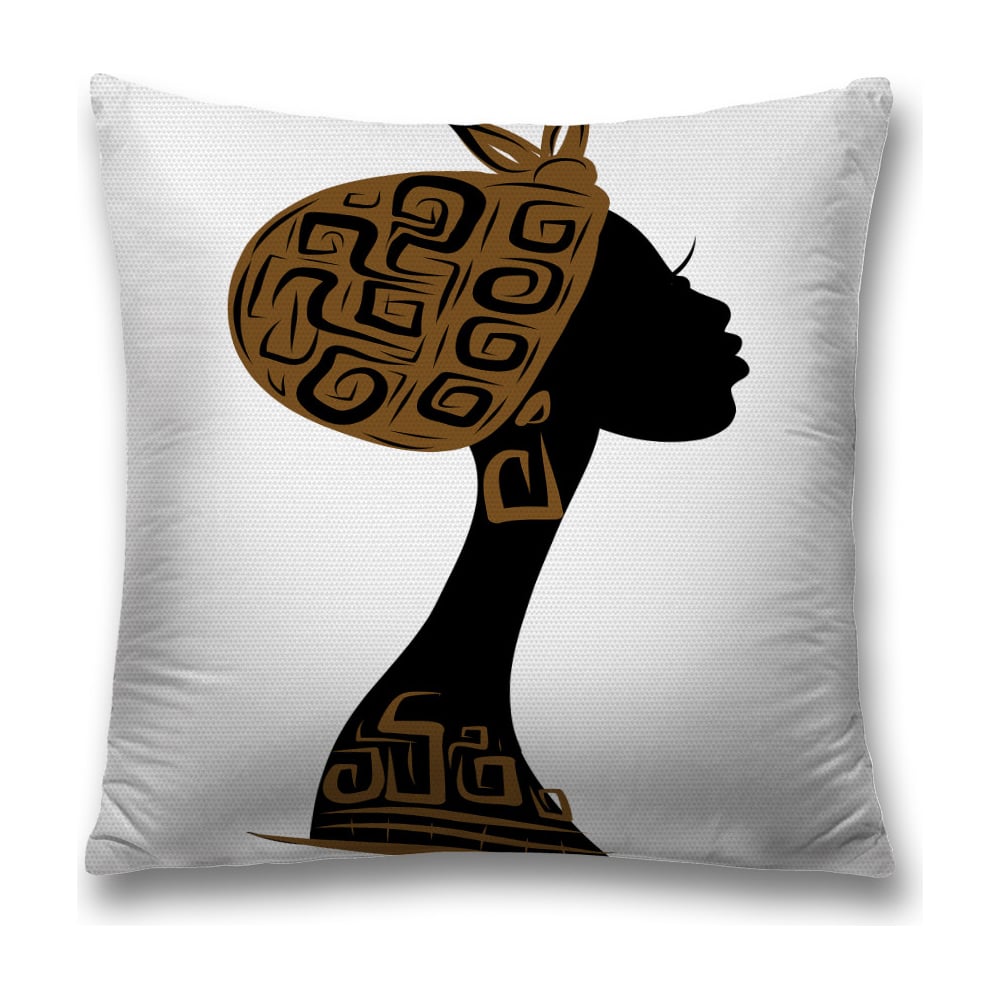 Изображение товара Декоративная наволочка JoyArty 45x45 см темно-коричневая, черная, белая