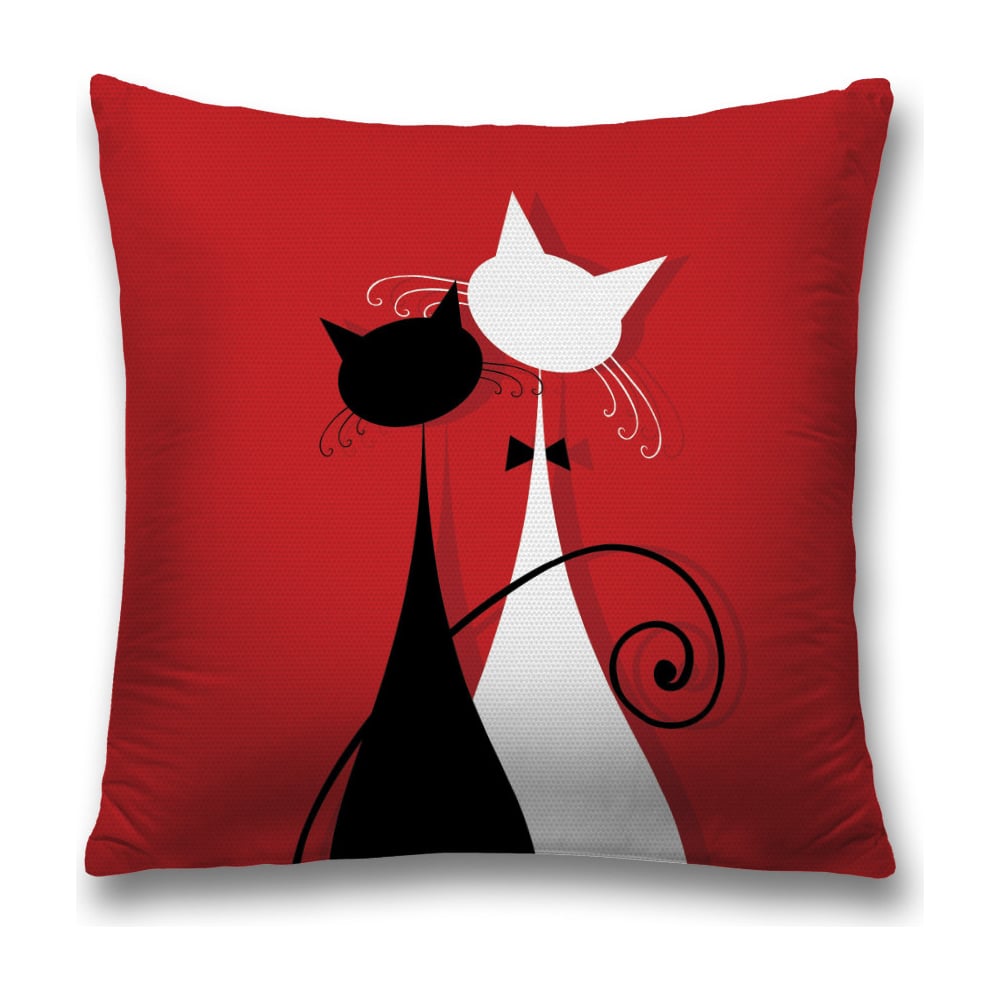 Изображение товара Декоративная наволочка JoyArty 45x45 см полиэстер с молнией черный, красный, белый