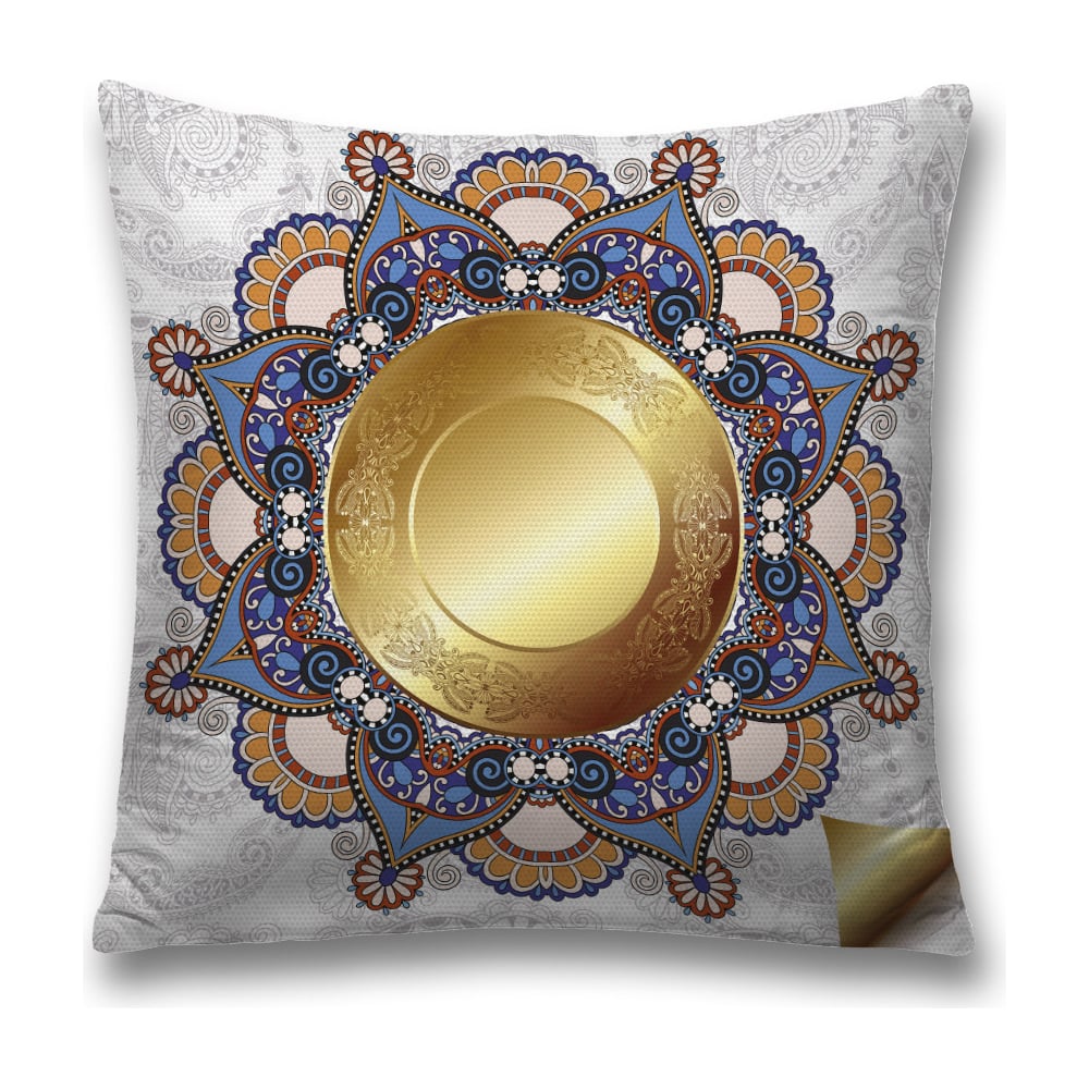 Изображение товара Декоративная наволочка JoyArty 45х45 см синяя оранжевая полиэстер