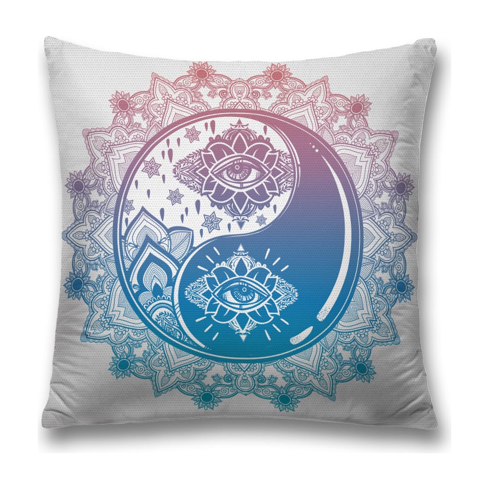 Изображение товара Декоративная наволочка JoyArty 45х45 см полиэстер с молнией темы серый и голубой