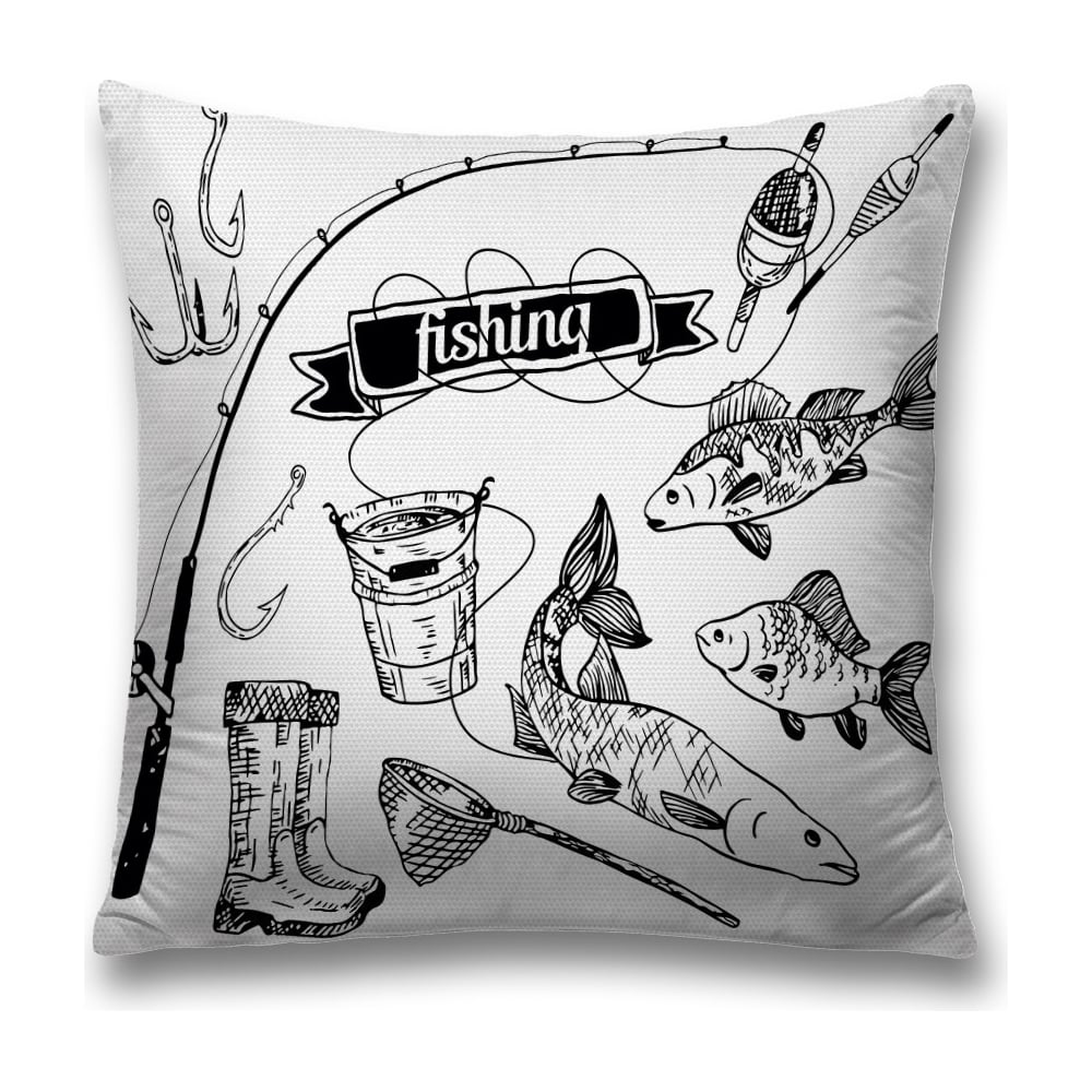 Изображение товара Декоративная наволочка JoyArty sl_21304 45x45 см серый белый черный ткань полиэстер