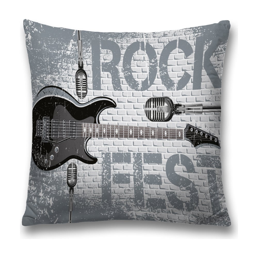 Изображение товара Декоративная наволочка JoyArty 45x45 см серый и черный цвет легкая и практичная