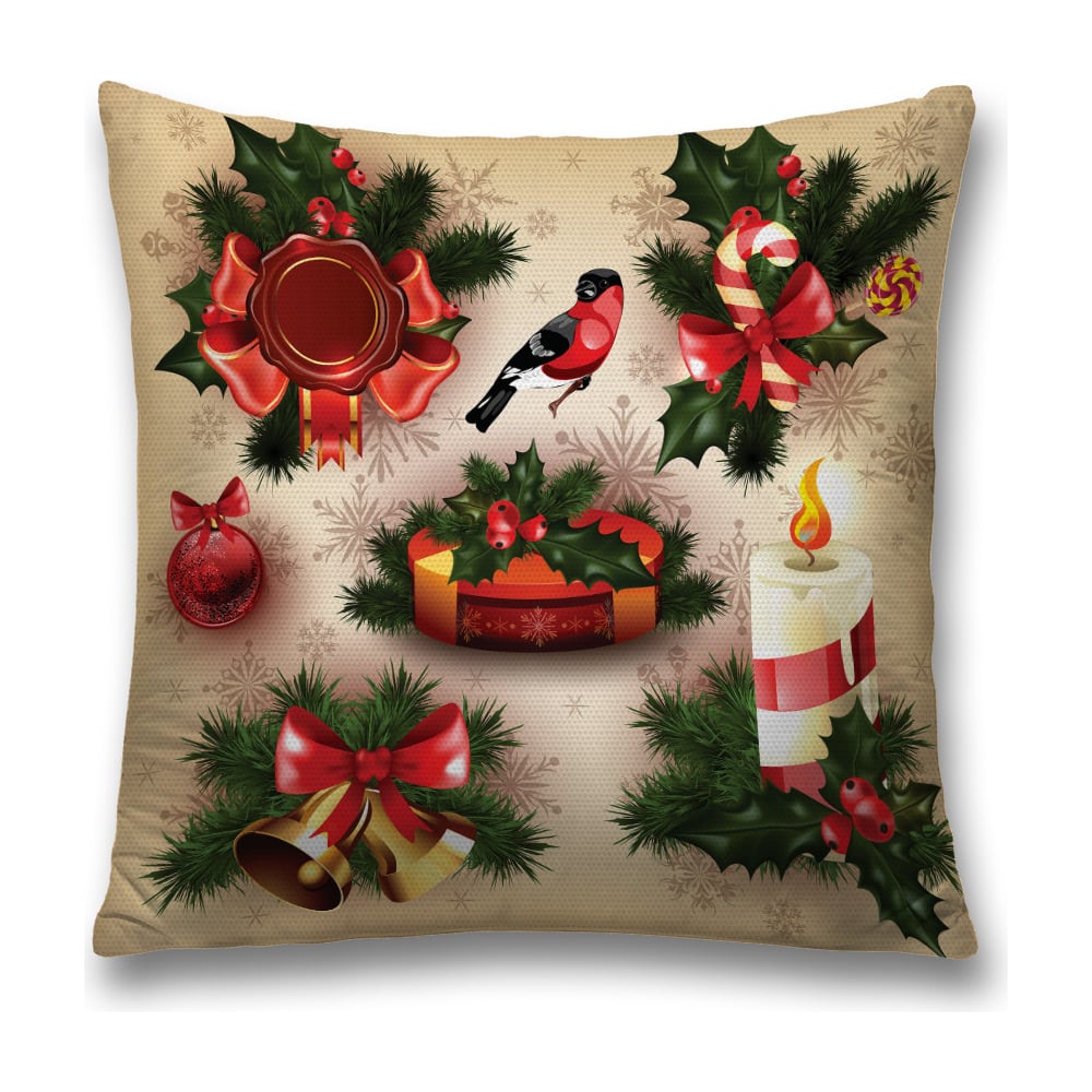 Изображение товара Декоративная наволочка JoyArty sl_20035 красная, золотая и зеленая