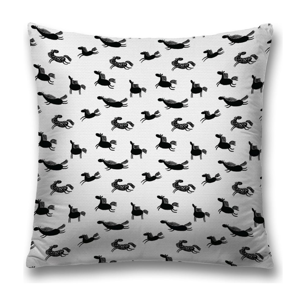 Изображение товара Декоративная наволочка JoyArty 45х45 см с молнией серый, черный, белый