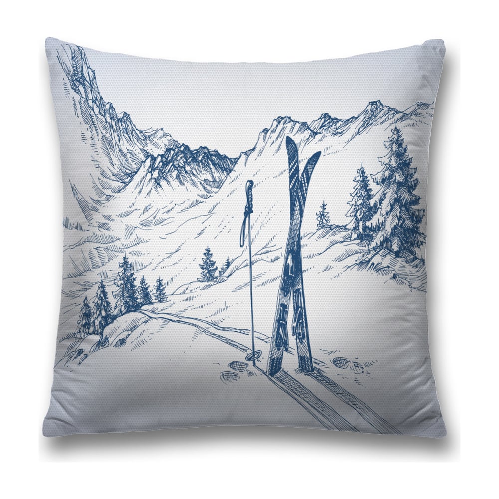 Изображение товара Декоративная наволочка JoyArty 45х45 см на молнии белая и серая