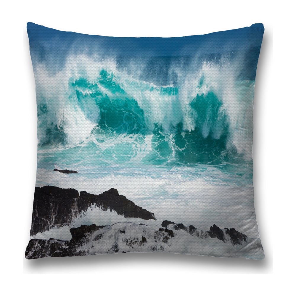 Изображение товара Декоративная наволочка JoyArty 45x45 см полиэстер с молнией, бирюзовая, голубая, черная