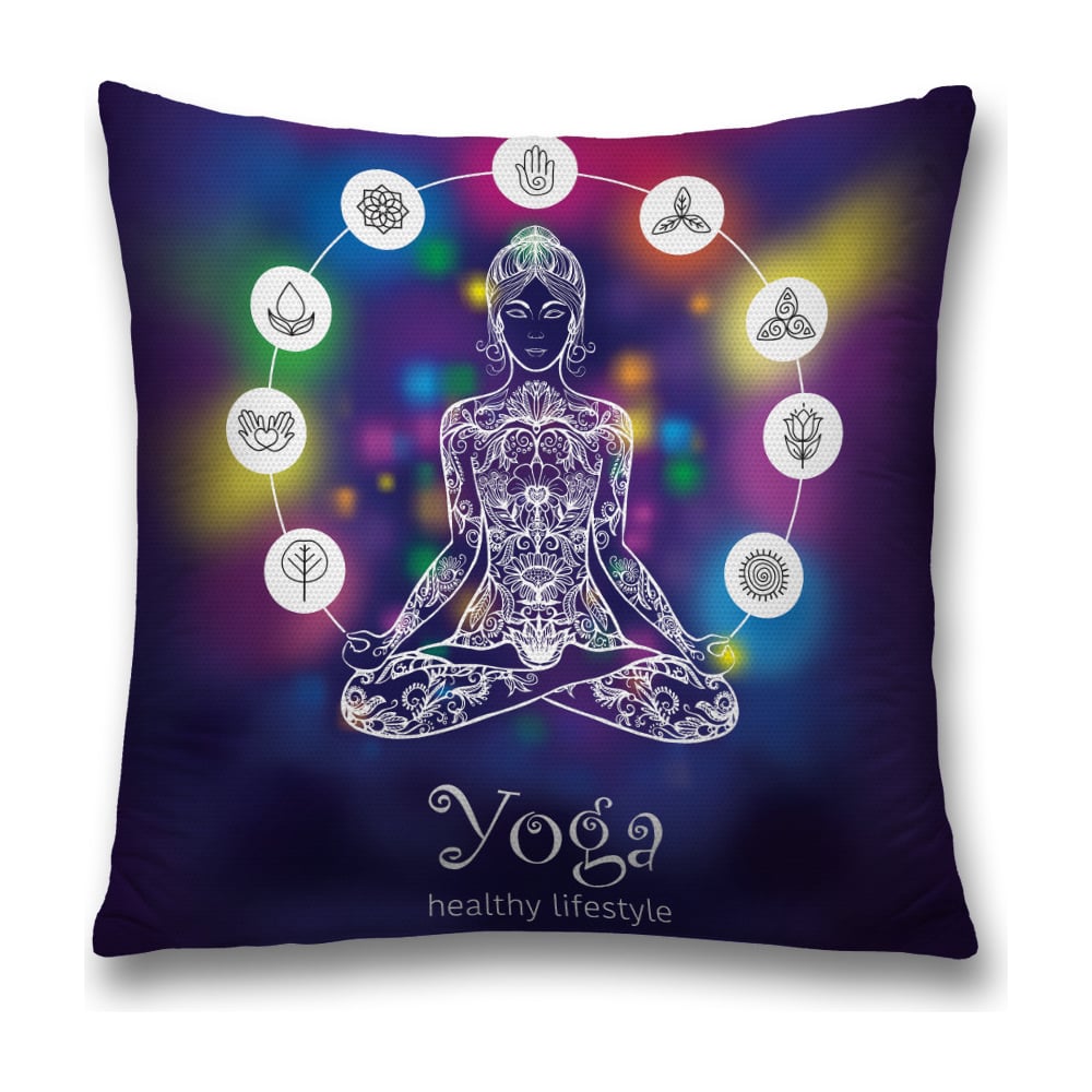 Изображение товара Декоративная наволочка JoyArty сл_37551 45х45 см синий, фиолетовый, желтый