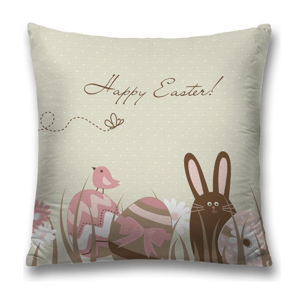 Изображение товара Декоративная наволочка JoyArty 45х45 см полиэстер молния коричневый розовый кремовый