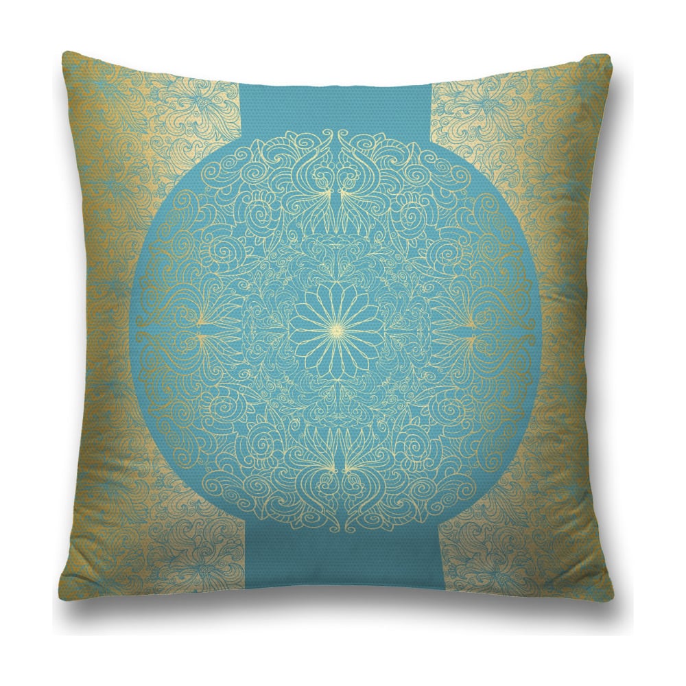 Изображение товара Декоративная наволочка JoyArty sl_33839 бирюзового и золотого цвета