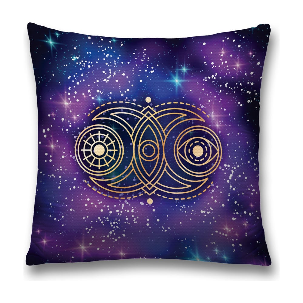 Изображение товара Декоративная наволочка JoyArty 45х45 см фиолетовая, черная, голубая