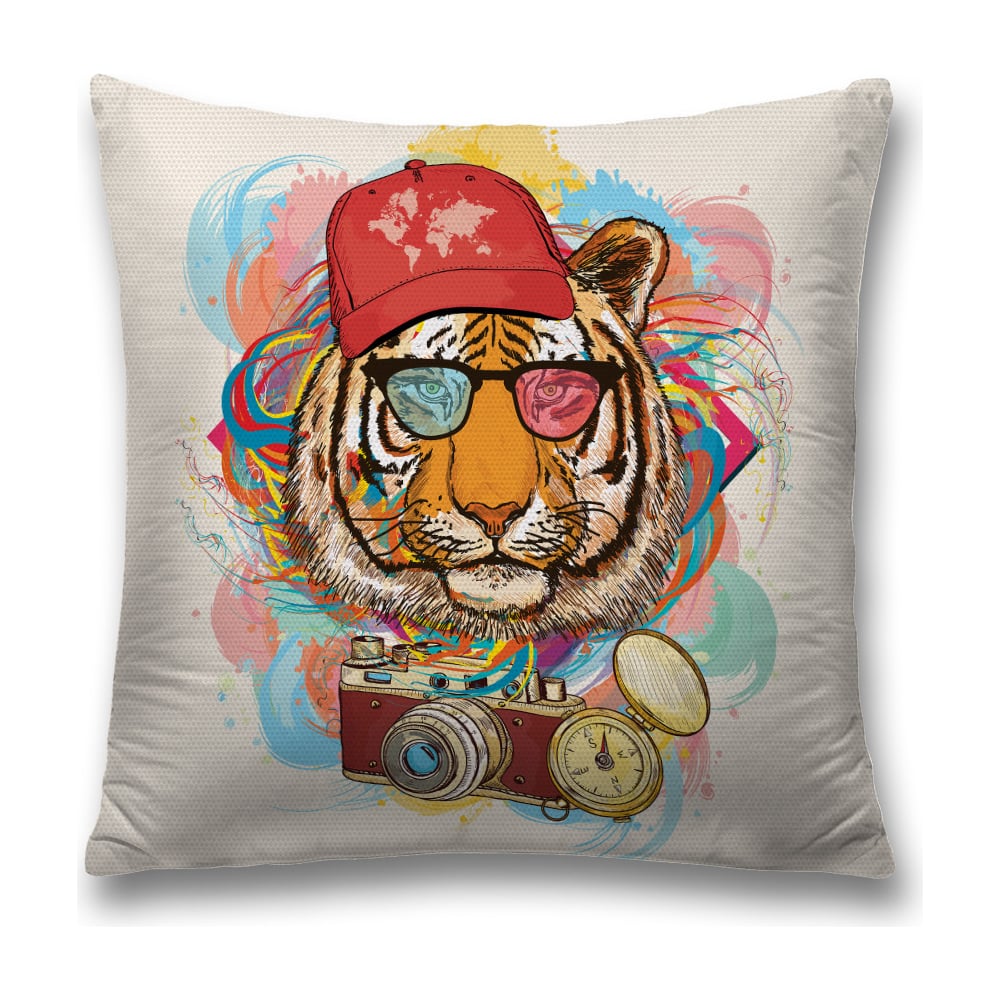 Изображение товара Декоративная наволочка JoyArty 45x45 см, полиэстер, красно-голубая